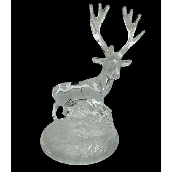Vtg Crystal Deer Buck Stag Figurine Cristal d'Arques 90's Hunter Cottage - Picture 1 of 14